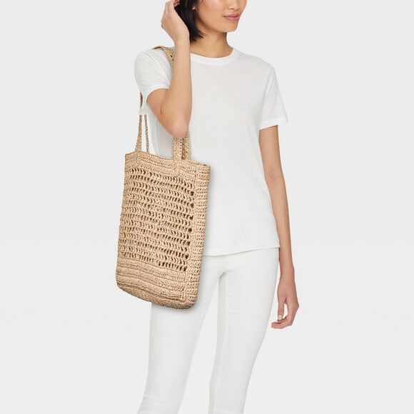 A New Day - Raffia Tote Handbag - A New Day Natural Natural - Picture 2 of 4